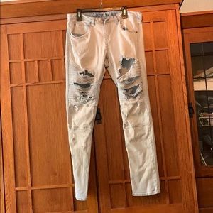 Blueish white decoy ripped jeans